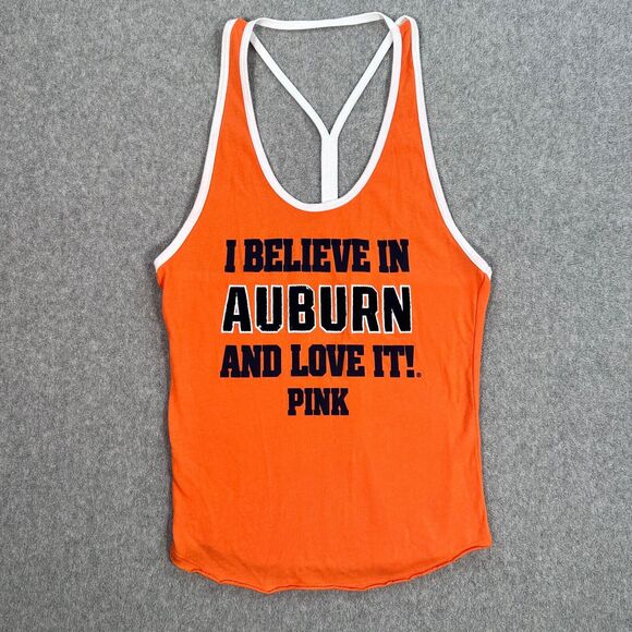 Victoria's Secret Auburn Tigers Tank Top Size Medium Racerback Sequin Y2K - Picture 1 of 8
